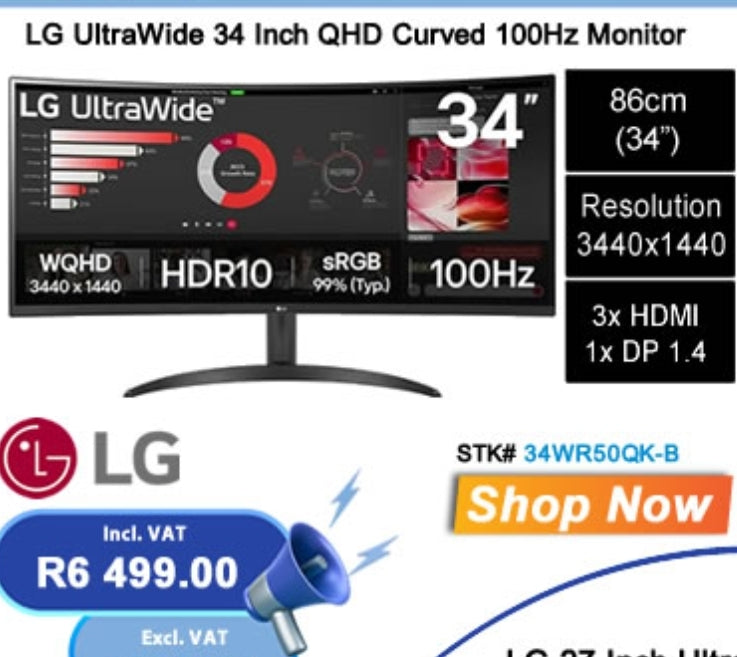 LG ultra wide 34 inch